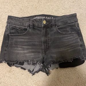 black jean shorts
